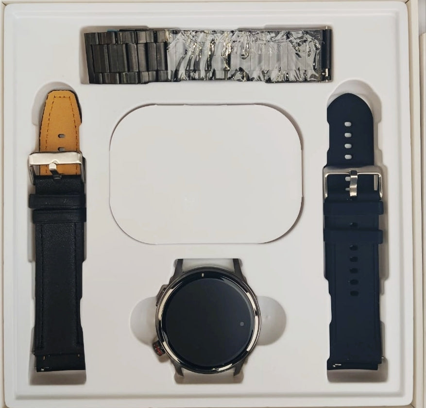 La Montre Connectée G31 avec 3 Bracelets Offerts (Cuir/Silicone/Chaine)