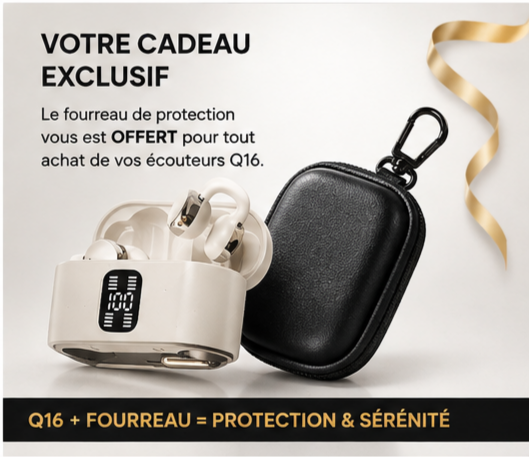 🎧 Écouteurs Bluetooth 4 en 1 Confort et Qualité auditive 🎁Fourreau en cuir offert
